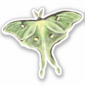 Luna Moth Vinyl Sticker (Voorkant)