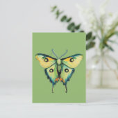 Luna-motschildering op groen briefkaart (Staand voorkant)