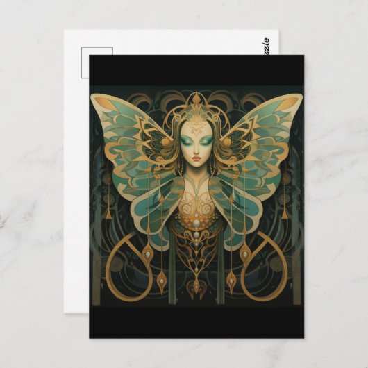 Luna mottengodin briefkaart (Voorkant / Achterkant)