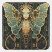 Luna mottengodin vierkante sticker (Voorkant)