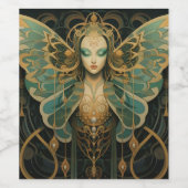 Luna mottengodin wijn etiket (Enkel label)