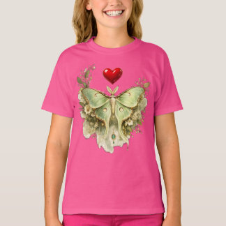 Luna-Motvlinder Bloem T-Shirt | Vintage Botanisch