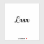 Luna Naam - Handgeschreven kalligrafie Sticker (Vel)