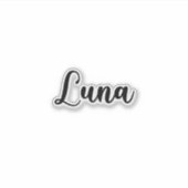 Luna Naam - Handgeschreven kalligrafie Sticker (Voorkant)