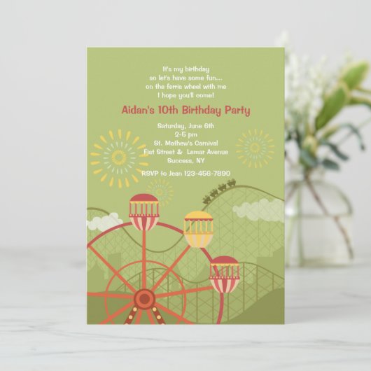 Luna Park Invitation Kaart (Staand voorkant)