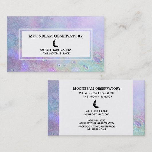 *~* Luna Pastel Lunar Surface of Moon Visitekaartje (Voorkant / Achterkant)