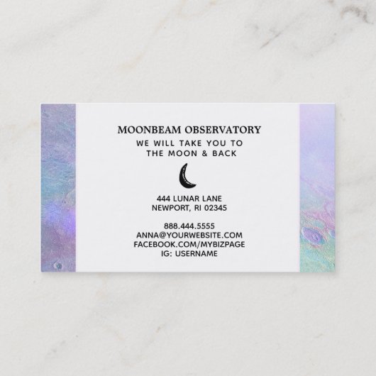 *~* Luna Pastel Lunar Surface of Moon Visitekaartje (Achterkant)