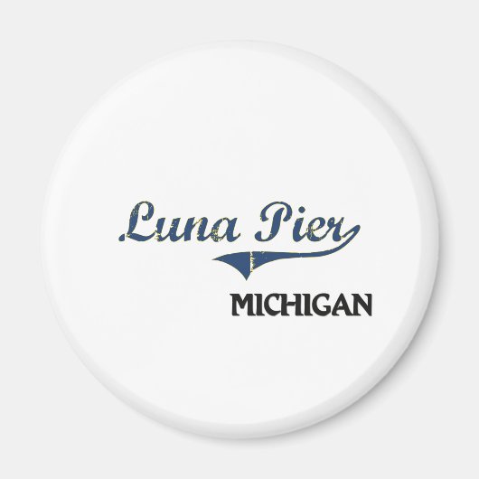 Luna Pier Michigan City Classic Magneet (Voorkant)