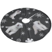 Luna - poolbeer fleece kerstboom rok (Gekanteld)