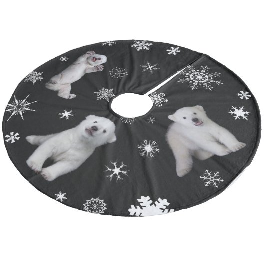 Luna - poolbeer fleece kerstboom rok (Gekanteld)