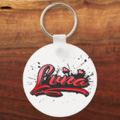 Luna rood Hart Graffiti sleutelhanger (Voorkant)