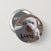 Luna, Saved Puppy Ronde Button 5,7 Cm (Voorkant /achterkant)