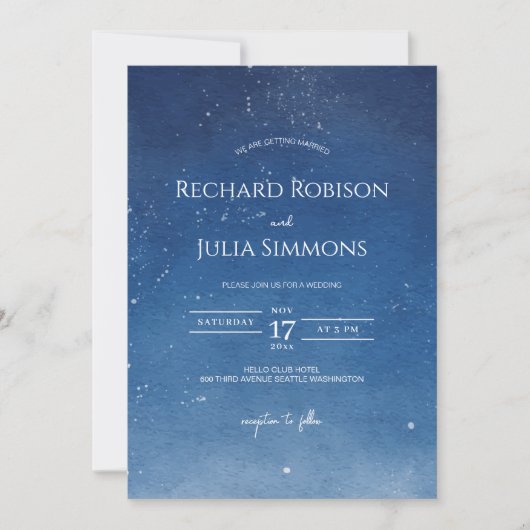 LUNA sparen de Datum Uitnodiging/Moon van de Water Save The Date (Voorkant)