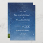 LUNA sparen de Datum Uitnodiging/Moon van de Water Save The Date (Voorkant / Achterkant)