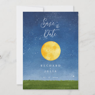 LUNA sparen de Datum Uitnodiging/Moon van de Water Save The Date