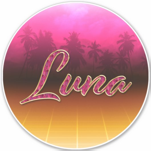 Luna Vorname Name golden pink Aufkleber Sticker (Voorkant)