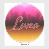 Luna Vorname Name golden pink Aufkleber Sticker (Vel)