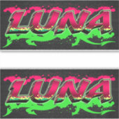 Luna Vorname Name Graffiti Aufkleber Sticker (Voorkant)
