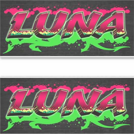 Luna Vorname Name Graffiti Aufkleber Sticker (Voorkant)