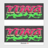 Luna Vorname Name Graffiti Aufkleber Sticker (Vel)
