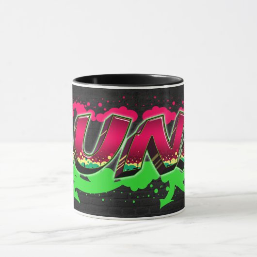 Luna Vorname Name Graffiti red green Tasse Mok (Midden)