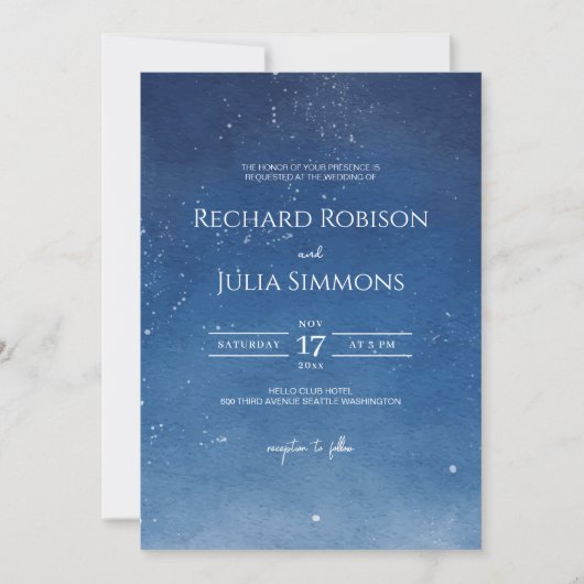 LUNA Weddenschap Uitnodiging/Waterverf Volledige m Save The Date (Voorkant)