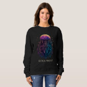 Luna Wolf Spirituele Moon Art Trui (Voorkant volledig)