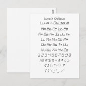 Luna X Oblique - Zazzle Font Sampler Blad Briefkaart (Voorkant / Achterkant)