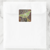 Luna Zijdevlinder Vierkante Sticker (Tas)