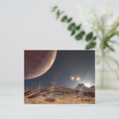 Lunair landschap met drie zonnen briefkaart (Staand voorkant)