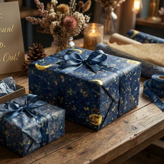Lunaire Gloed Hemelse Maan  Cadeaupapier