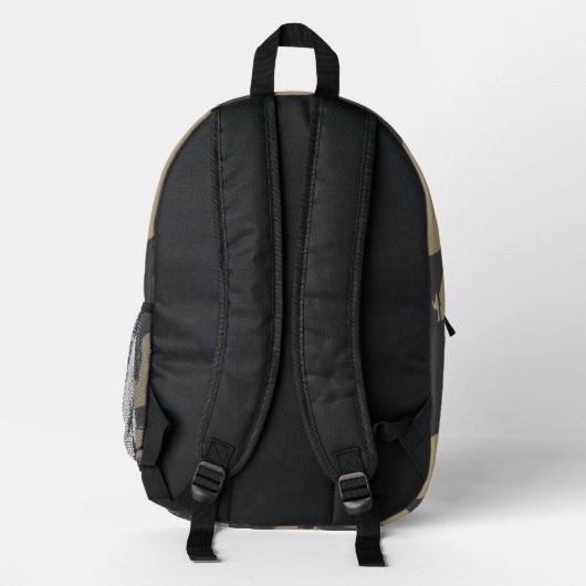 LUNANCÉA Abstract Backpack – Gold & Dark Style Bedrukte Rugzak (Achterkant)