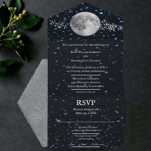 Lunar All in One Wedding Invite All In One Uitnodiging
