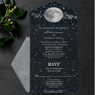 Lunar All in One Wedding Invite Uitnodiging