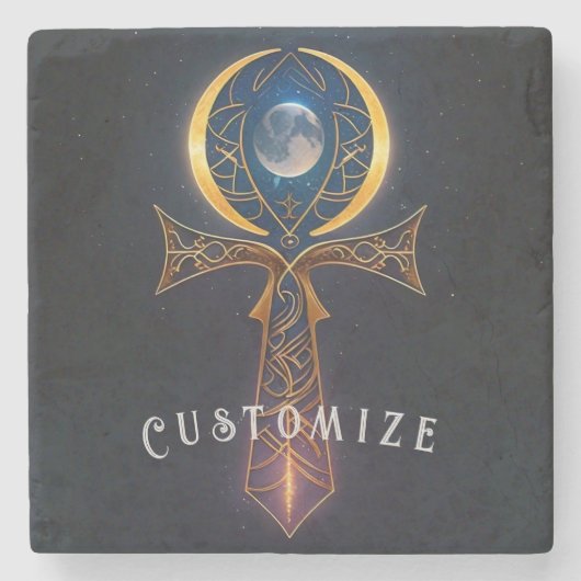Lunar Ankh Stenen Onderzetter (Voorkant)