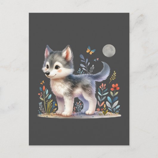 Lunar- Baby Wolf Postcard Briefkaart (Voorkant)