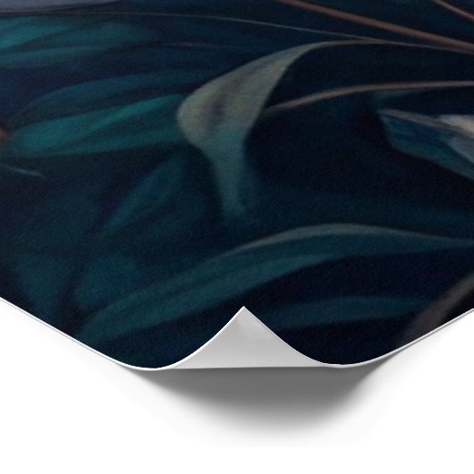 Lunar Bloom – Full Moon and Wildflower Garden Art Poster (Hoek)