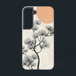 Lunar Bloom Tree telefoonhoesje Samsung Galaxy Hoesje<br><div class="desc">Een zachte boom strekt zich uit naar een gloeiende maan in een evenwichtige samenstelling die natuurlijke schoonheid combineert met een hemelse vibe.</div>