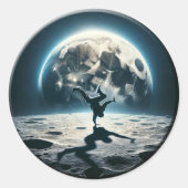 Lunar Breakdance - Straatstijl in de ruimte Ronde Sticker (Voorkant)