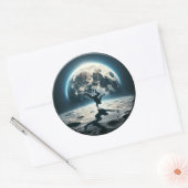 Lunar Breakdance - Straatstijl in de ruimte Ronde Sticker (Envelop)