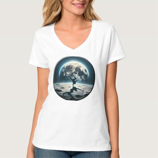 Lunar Breakdance - Straatstijl in de ruimte T-shirt (Voorkant)