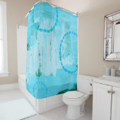 "Lunar Bubbles" — Shower Curtain Douchegordijn (In situ)