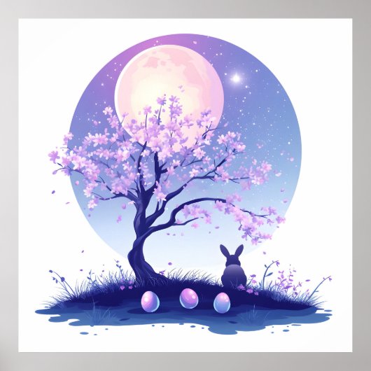 Lunar Bunny Night Poster (Voorkant)