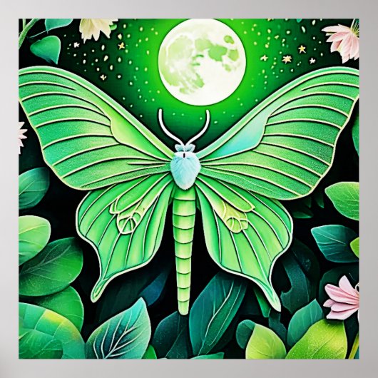 Lunar Butterfly Bloom Design Poster (Voorkant)