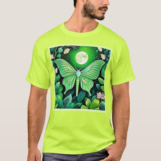 Lunar Butterfly Bloom Design T-shirt (Voorkant)