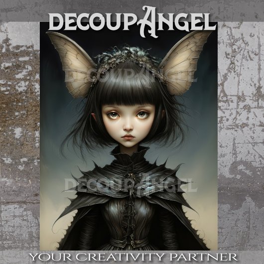 Lunar Butterfly Maiden Decoupage Tissuepapier