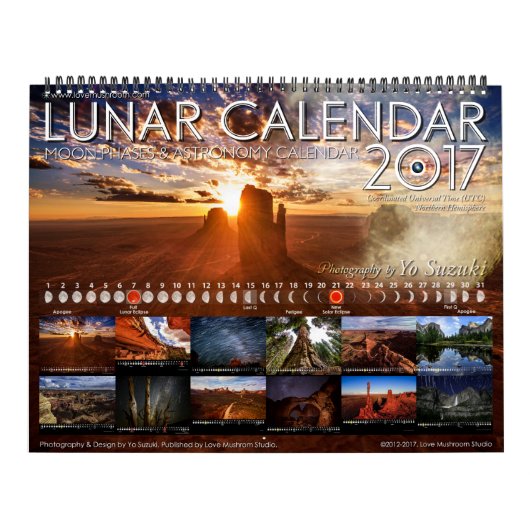 Lunar Calendar 2017 Moon Phases Astronomy Calendar Kalender (Hoes)