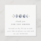 Lunar Celestial Moon Phase Bedankt voor je bestell Vierkante Visitekaartje (Voorkant)