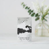 *~* Lunar Cosmic Fox Leaping Pine Trees Moon Visitekaartje (Staand voorkant)