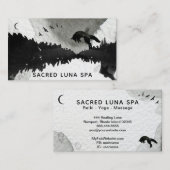 *~* Lunar Cosmic Moon Fox Leaping Pine Trees Visitekaartje (Voorkant / Achterkant)